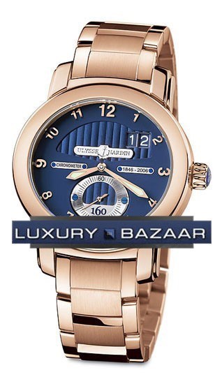 Ulysse Nardin Anniversary 160 (RG / Blue / RG) 1602-100-8 - Click Image to Close